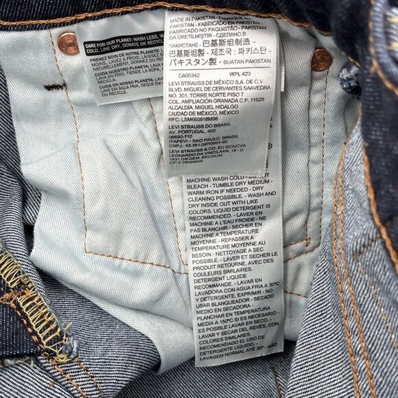 Levi's Premium Lot 511 Big E Nice Dark Blue Denim Jeans Tag 28x32 - Picture 9 of 12